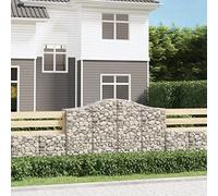 30 Pcs Galvanized Steel Gabion Baskets, 200x50x120/140 cm Arc Garden Fence, Decorative Windbreak & Soundproof Wall, Heavy Duty Rustproof Wire Mesh for Outdoor Patio Yard Landscaping
