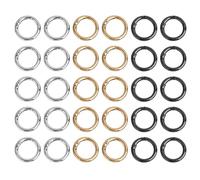 30 PCS Moschettoni per Borse, Anelli a Molla Rotondi da 28mm in Lega di Zinco, Oro/Argento/Nero, Anilla Llavero, Moschettoni per Borse e Portachiavi, Accessori per Gioielli Fai da Te e Artigianato