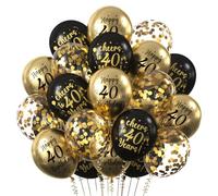 30 Pcs Palloncini Compleanno 40 Anni, Decorazioni 40 Anni Compleanno per Uomo Donna, Nero Oro Palloncino per Festa Compleanno