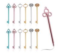 30 Pcs Penne A Forma Di Chiave, 3 Design Strane, Gel Creativa Retrò Per Chiave Neutra, Nere Per Materiale Scolastico, Gadget Compleanno Bambini