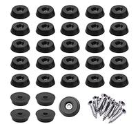 30 PCS Piedini in Gomma con Viti Piedini Per Mobili Protezione Conica in Gomma Antiscivolo Antigraffio per Tagliere Amplificatore Armadio Scrivania e Divano(25*23*9mm)