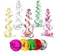 30 Pcs Swirl Decoration Hanging Spiral Decorations for Party Spiral Swirl Streamers Multicolor Foil Ceiling Decorations for Valentine's Day Christmas Wedding,Birthday,Baby Showe