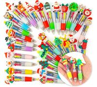 30 Penne Multicolore Con Tema Natalizio - Gadget Compleanno Bambini,Regalini Fin