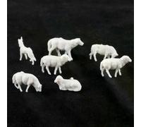 30 pezzi 1:87 modello pecore 10 mm non verniciate bianche animali da fattoria pecore modello scala HO