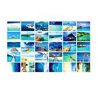 30 pezzi 1 set di biglietti d'auguri per la città di fama mondiale, edificio di attrazioni turistiche paesaggistiche cartoline di auguri regalo in bianco (Maldive)