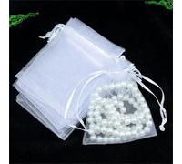 30 Pezzi 15x20cm Sacchetti Organza Confetti Grande Sacchetto in organza Sacchetti Regalo in organza Buste Tascabili Sacchetti Organza Sacchettini per Gioielli per Festa, Matrimonio, Natale (Bianco)