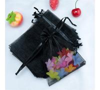 30 Pezzi 25x35cm Sacchetti Organza Confetti Grande Sacchetto in organza Buste Tascabili Sacchetti Organza Sacchetti Regalo in organza Sacchettini per Gioielli per Festa, Matrimonio, Natale (Nero)