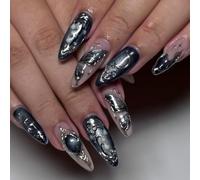 30 pezzi 3D occhi di gatto farfalla lune pressare sulle unghie in materiali ABS per adattarsi più dimensioni e facile da indossare dolce freddo premere Ons