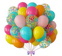 30 pezzi/40 pezzi/50 pezzi Palloncini in lattice da 12 pollici blu, gialli, arancioni, rosa per decorazioni di feste a tema fenicottero estivo, 1° 3° 5° 18° 30° 40° compleanno, battesimo, comunione, f
