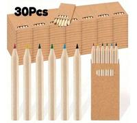 30 pezzi / 5 scatole di mini matite colorate, sciolte e adatte per la pittura dei bambini, regali per feste. 6 matite colorate confezionate in una scatola di carta kraft. Matite colorate corte, per us
