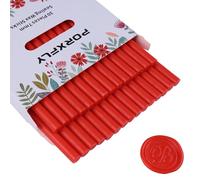 30 Pezzi 7mm Sigillare Bastoni di Cera per la Pistola di Colla, PORXFLY Mini 0,28 pollici Bastoni di Cera Sigillo per le Buste di Carte, Inviti a Nozze, Confezioni Regalo (Rosso)