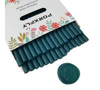 30 Pezzi 7mm Sigillare Bastoni di Cera per la Pistola di Colla, PORXFLY Mini Bastoni di Cera Sigillo Grande per le Buste di Carte, Inviti a Nozze, Confezioni Regalo (Verde scuro)