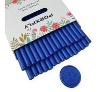 30 Pezzi 7mm Sigillare Bastoni di Cera per la Pistola di Colla, PORXFLY Mini Bastoni di Cera Sigillo Grande per le Buste di Carte, Inviti a Nozze, Confezioni Regalo (Blu zaffiro)