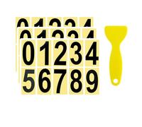 30 pezzi adesivi con numeri riflettenti, numero civico esterno adesivo, numeri plastificati grandi, numeri neri, con 1 raschietto giallo, per ristoranti, bar, uffici