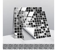 30 Pezzi Adesivi per Piastrelle per Mobili e Pareti, Hiser Boemia Monaco Stile Mosaico Impermeabile Adesivo da Parete Autoadesive Rotoli Carta per Cucina Bagno Casa (Mosaico,10x10cm)