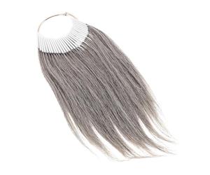 30 Pezzi Anelli Campione Chioma Umani 70% Grigio Scuro 30% Bianco | Set per Saloni e Scuole, Consulti Cliente e Sessioni Training, Formato 30, 00x11, 00x1, 70cm