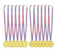 30 Pezzi Bambini Medaglia di Plastica con Nastro, Medaglie D'oro Premio per i Vincitori, Oro Argento Bronzo Premi per Concorrenza Festa Gioco Giocattoli Giorno dello Sport Concorrenza (Oro)