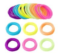 30 Pezzi Braccialetti Gommosi in Silicone Neon con Effetto Jelly - Braccialetti Luminosi Fluorescenti Colorati Pastello Anni '80, Bracciali dell’Amicizia per Feste, Discoteca e Riempire Sacchetti (A)