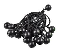 30 pezzi Bungee Ball Corde elastiche nero,Elastici Fissaggio per teloni,Corde Elastiche con Sfere,150mm,per tende,baldacchino,striscioni, bandiere, bagagli da campeggio