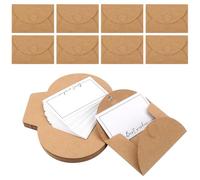 30 Pezzi Busta Lettera, Mini Buste Carta Kraft con 30 Bigliettini di Auguri, Vintage Buste Partecipazioni Matrimonio, Biglietti Auguri Compleanno con Chiusura a Cuore, per Festa Anniversari