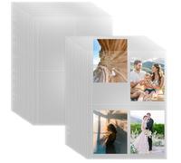 30 Pezzi Buste Trasparenti Porta Foto A4 4 Scomparti 10,8 X 15,2 cm, 11 Fori Tasche Fotografiche Raccoglitore per Raccoglitori Ad Anelli A4 2/3/4/7, Trasparenti per Cartoline per Foto A6, Cartoline