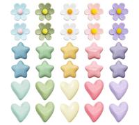 30 Pezzi Calamite Frigorifero a Forma di Cuore Colorate, Magneti Frigo