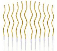 30 pezzi Candele da torta di compleanno a spirale lunghe e metalliche, candele per torta con sottile filo di supporto, per decorazione di torte di compleanno, matrimonio, feste e Natale Tagli UnicaCer