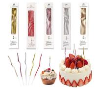 30 Pezzi Candeline Compleanno a Spirale | Candele Lunghe e Sottili per Torta Multicolore | Design Elegante Ricciolo per Feste, Matrimoni e Anniversari | Kit Decorativo Colorato