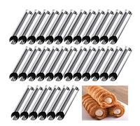 30 Pezzi Cannoli Tube Set, Stampo per Corno Torta, Stampo per Croissant Cremoso, Stampo per Crema Antiaderente per Cuocere Croissant, Involtini di Uova, Coni Gelato, Pasticcini Danesi