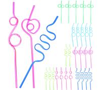 30 Pezzi Cannucce Curve Decorative Per Bevande E Frutta