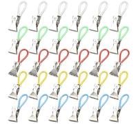 30 Pezzi Clip Porta Strofinacci Cucina Asciugamani in plastica e Metallo, Clip Appendi Colorate per Asciugamani, Salviette, spugne da Bagno, per presine e Strofinacci