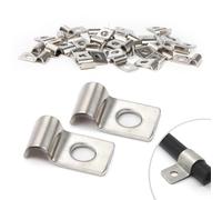 30 Pezzi Collari per Tubi 4mm Fermacavo Unico Foro in Acciaio Inox V2A Supporti a U Morsetti per Tubi Collari Heavy Duty Fissaggi per Cavi Ø 4-5mm Tubazioni per Acqua Tubi PVC Installazione