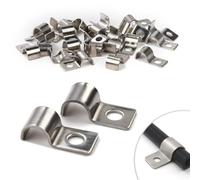 30 Pezzi Collari per Tubi 8mm Fermacavo Unico Foro in Acciaio Inox V2A Supporti a U Morsetti per Tubi Collari Heavy Duty Fissaggi per Cavi Ø 7-8.5mm Tubazioni per Acqua Tubi PVC Installazione