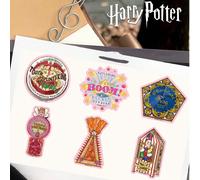 30 pezzi Confezione di adesivi per dolci magici di Honeydukes, 5 modelli di Toffee che spezzano i denti, Caramelle esplosive, Rane di cioccolato, Fizzing Whizbees, Piume di zucchero, Adesivi in vinile