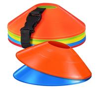 30 Pezzi Coni da Allenamento Calcio con Rete, Pe Colorati | Organizzazione Semplice, Facili da Trasportare, Resistenti, Sei Colori Distinti, per Esercizi Sportivi e Giochi
