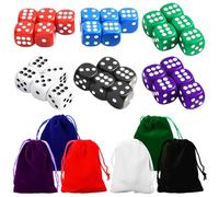 30 Pezzi Dadi Set,Dadi Colorati a 6 Facce,16mm,6 Colori,Set Dadi Da Gioco Professionali Dadi,Con Borsa Portaoggetti Inclusa,Per Giochi Da Tavolo,Giochi Matematici,Multigioco,Per Attività Di Festa