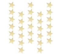 30 Pezzi Decorazioni in Legno a Stella a Cinque Punte | Legno Beige, Fori Mini e Superfici Lucidate su Entrambi i Lati, per Maestri e Artigiani