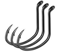 30 pezzi di ami da pesca in mare in lega, 100 cc in acciaio for spigole e orate con rivestimento, punta d'aquila verso l'interno(3/0#)