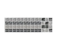 30 Pezzi di Carta da Parati a Mosaico Grigio Chiaro in PVC 3D Adesivo da Parete Autoadesivo Impermeabile a Prova di Olio per Controsoffitti da Cucina con Elevata Lucentezza