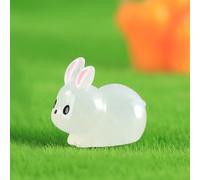 30 pezzi di figurine di coniglietto micro paesaggio che brillano al buio,