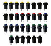 30 Pezzi Di Mini Interruttore Di Pulsante Istantaneo, Interruttore Di Pressione Corrente, Interruttore Del Pulsante Di Pressione 12 Mm, Pulsante Circolare (6 Colori).