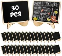 30 Pezzi Di Mini Lavagne, 10 X 7.5 Cm Lavagnette Piccole in Legno Con Supporto,