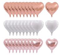 30 Pezzi Di Palloncini A Forma Di Cuore, Palloncini D'Atmosfera, Palloncini D'Amore In Pellicola Di Alluminio, Palloncini Romantici, Adatti Per Matrimoni E San Valentino