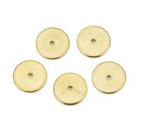 30 pezzi di perline distanziatrici sottili in acciaio inossidabile che non sbiadiscono, 4 5 6 8 10 mm, perline piatte rotonde per forniture fai da te per collane, creazione di gioielli - oro - 10 mm