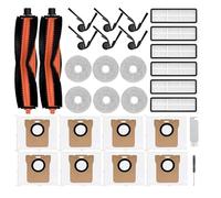 30 pezzi di ricambio compatibili per robot aspirapolvere Xiaomi H50 PRO/OV42GL tra cui 2 spazzole principali, 6 spazzole laterali, 6 filtri, 8 sacchetti per la polvere, 6 cuscinetti per mocio, 1