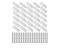 30 pezzi di staffe piatte dritte, piastre di giunzione, connettori di fissaggio for riparazione in acciaio inossidabile(46x16mm)