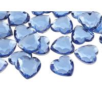 30 pezzi di strass a forma di cuore in acrilico con retro piatto, 18 mm, zaffiro blu chiaro H118