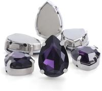 30 pezzi di strass cristallo a goccia glitterati da cucire a mano su pietre vetro, perline diamanti for ornamenti fai te, accessori for trapano a artiglio(Purple,13x18mm 30pcs)