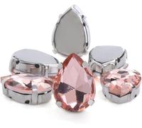 , 30 pezzi di strass di cristallo glitterati da cucire a mano su pietre di vetro, perline di diamanti for ornamenti fai da te, accessori for trapano a mano(Pink,20x30mm30pcs)