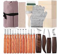 30 pezzi di strumenti per intaglio del legno kit di affilatura del legno include set di coltelli da intaglio a mano blocchi di legno guanti resistenti al taglio spazzola per segatura pietra affilatura
